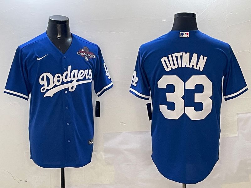 Men Los Angeles Dodgers #33 Outman Blue Game 2025 Nike MLB Jersey style 4->los angeles dodgers->MLB Jersey